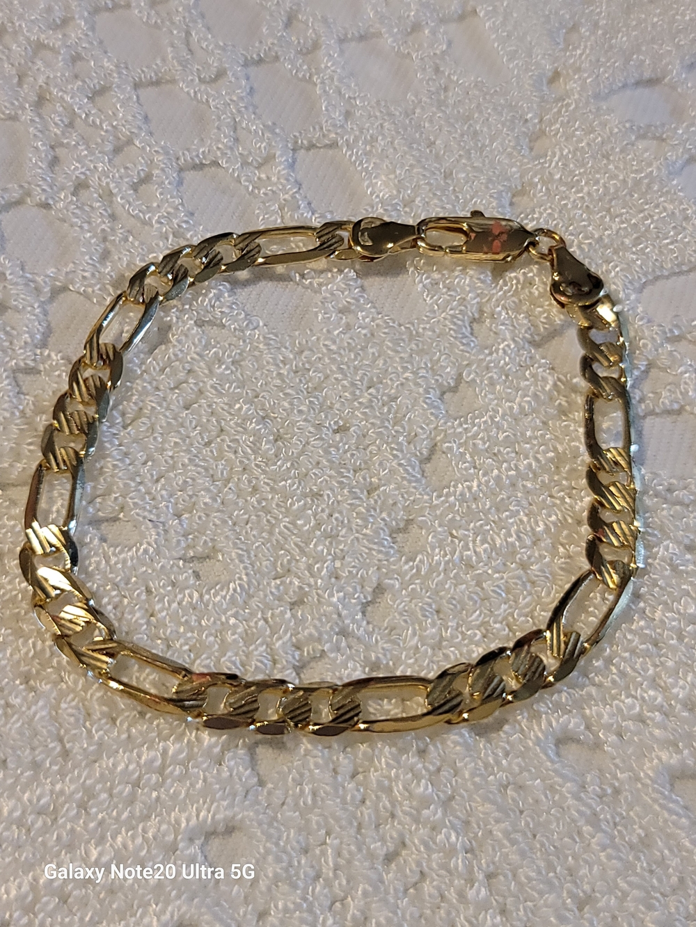 Gold Men's Figaro Chain Bracelet
